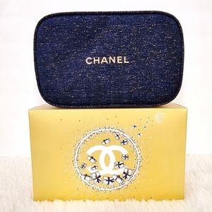 Chanel Makeup Bag 2023 Holiday Gift Set Blue Pouch ONLY - Brand New - Authentic!